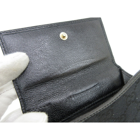 Gucci Double Hook Wallet Black GG Canvas - Picture 10 of 10